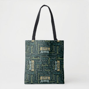 Tala Alaska! Mörk grönt Tote Bag Tygkasse