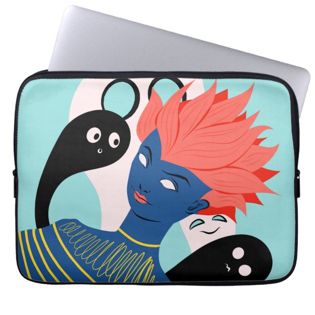 Tala Alien Girl med Spöken-vänner Laptop Fodral (Framsidan)