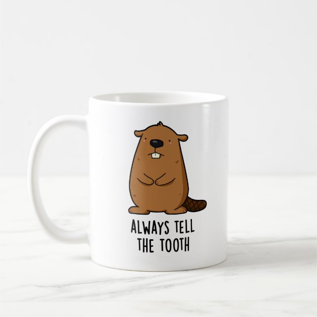 Tala alltid om för den tandpositiva djurets Beaver Kaffemugg (Vänster)