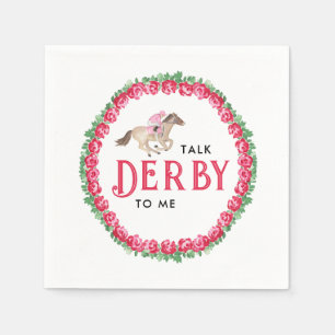 Tala Derby med Mig Hästkapplöpning Derby Bröllop Pappersservett
