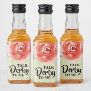 Tala Derby till mig Blommig Spritflaskor Etikett