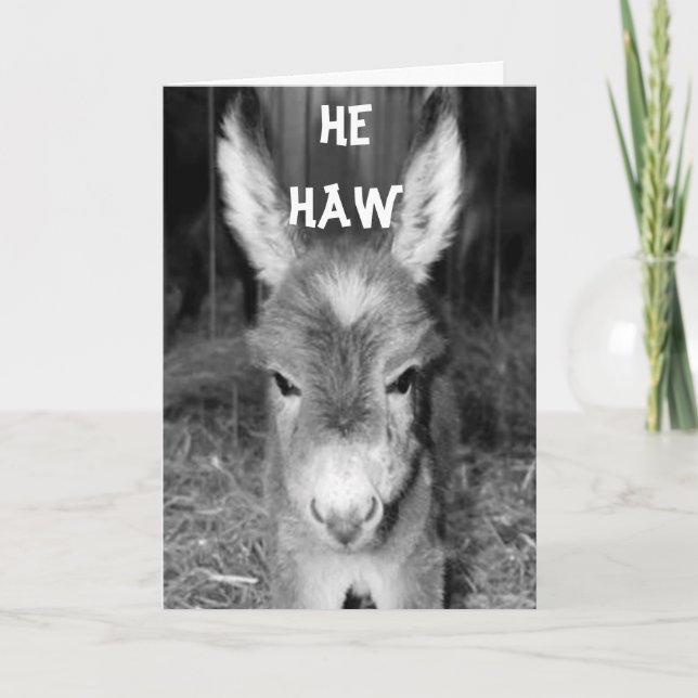 TALA DONKEY HE HAWS **GRATTIS PÅ FÖDELSEDAGEN** KORT (Framsida)
