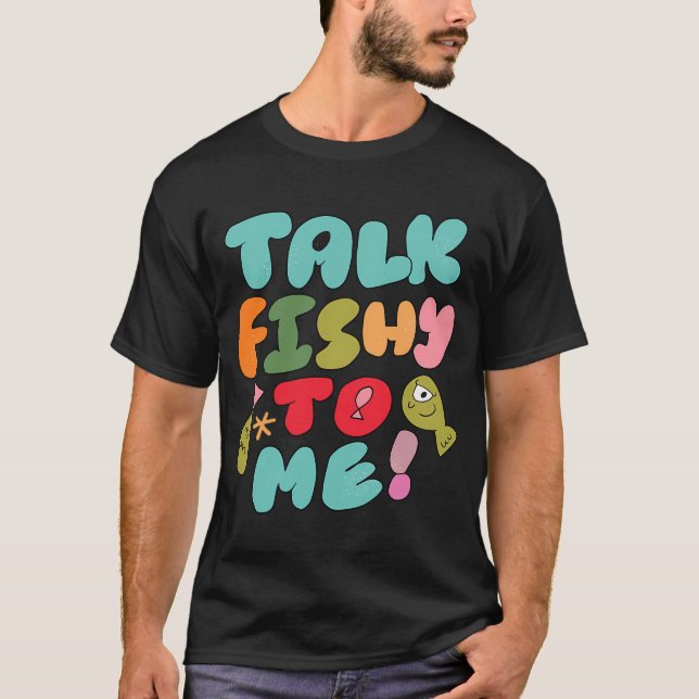 Tala Fiskigt Till Mig (Blå) T Shirt (Framsida)