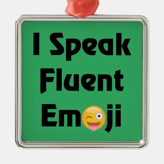 Tala flytande Emoji Julgransprydnad Metall (Framsidan)