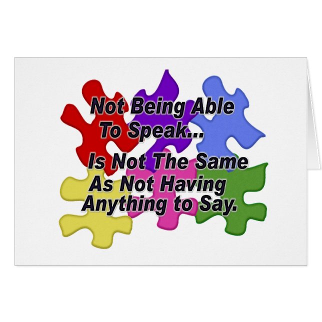 Tala för Autism Hälsningskort (Framsidan Horizontal)