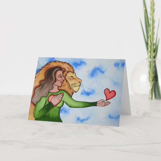 Tala från hjärtan med kärlek och kurage kort (Framsida)