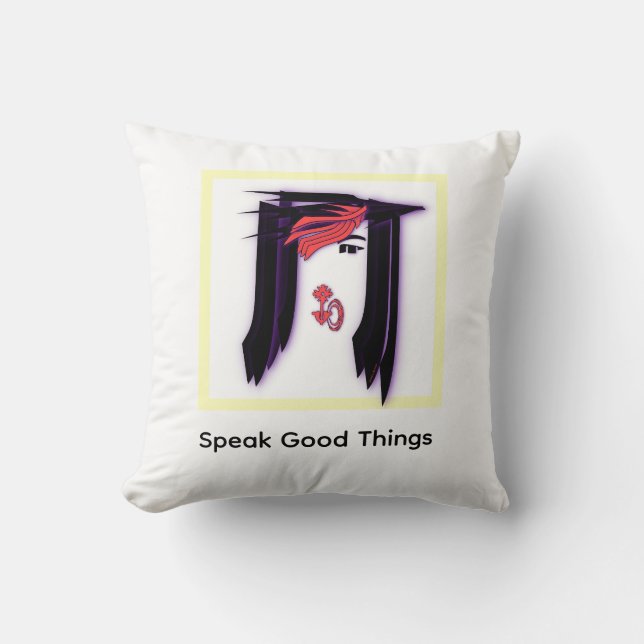 Tala goda saker Ansiktsdesign Kudde (Framsida)