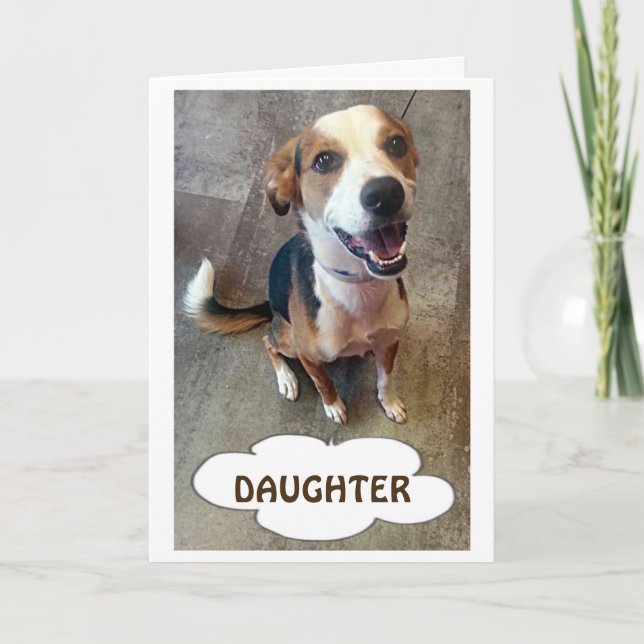 TALA HUND FÖR VÅR DAUGHER PÅ DIN BIRTHDAY KORT (Framsida)