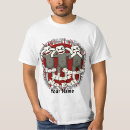 Tala inget ont Sock monkey anpassningsbar t-shirt
