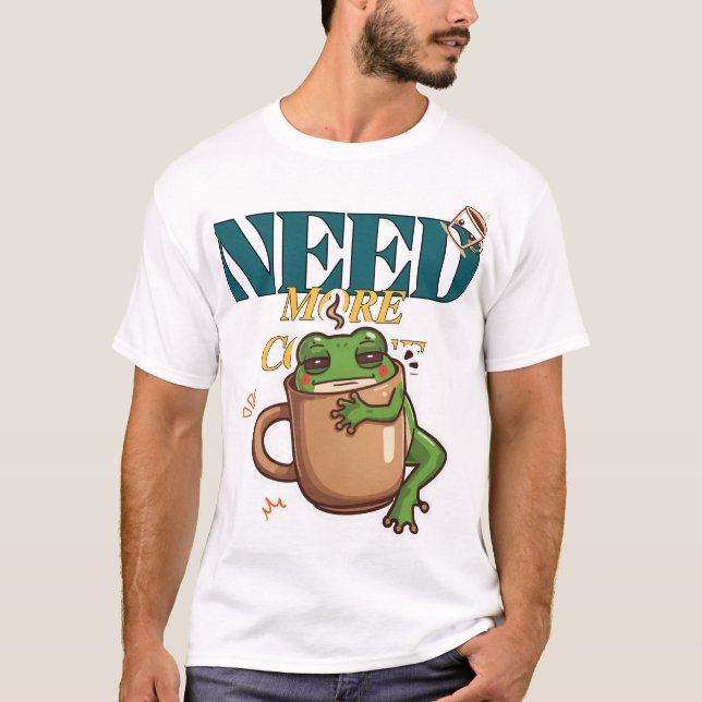 Tala Inte Med Mig Innan Kaffe Ilsken Groda T-Shirt (Framsida)