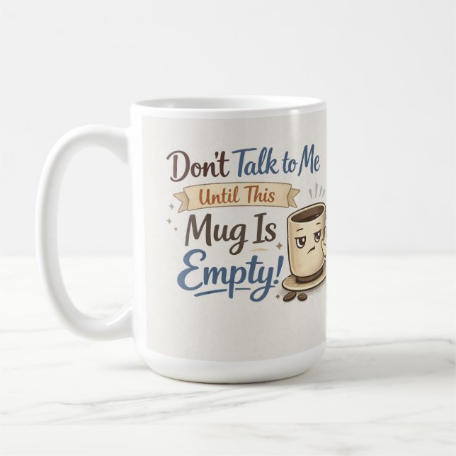 Tala inte med mig Rolig kaffemug - Söt Grinig kopp (Vänster)
