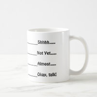 Tala inte Yet kaffemuggen