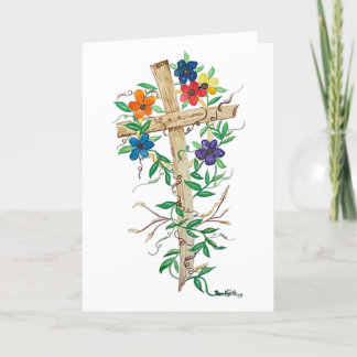 Tala Jesus Flowery Kor-hälsningskort Tack Kort
