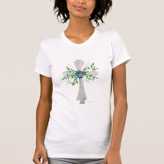 Tala Jesus Grått Kor med blommor T Shirt