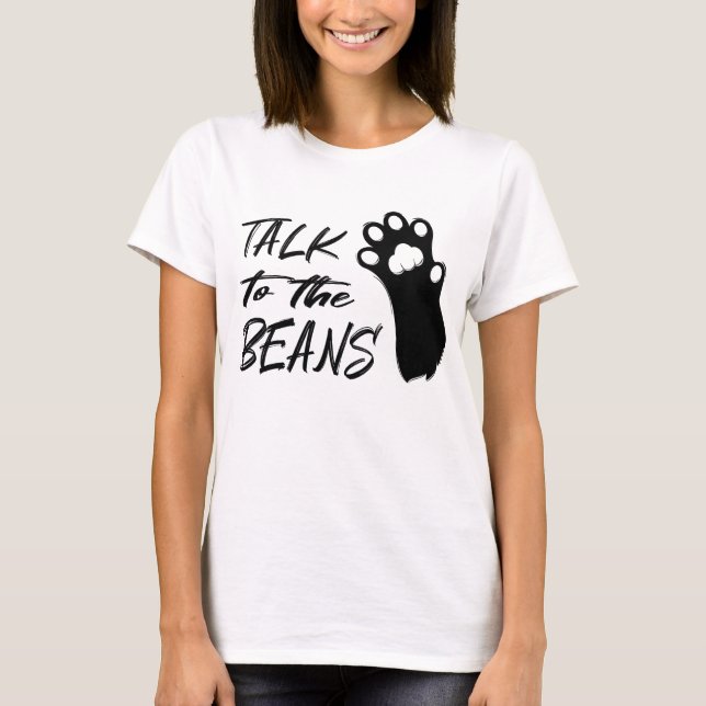 Tala med bönans katt t shirt (Framsida)