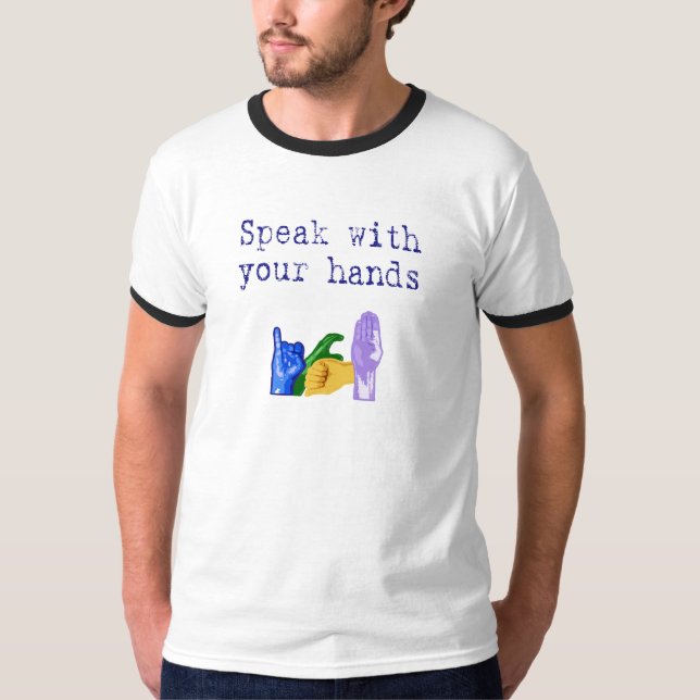 Tala med din händer t-shirt (Framsida)