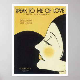 Tala med mig om Kärlek Vintage Songbook Cover Poster