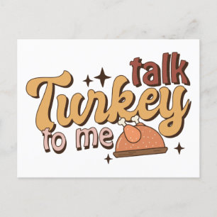 Tala med Turkiet till mig Funny Retro Thanksgiving Vykort