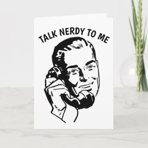 TALA NERDY MED MIG, RETRO MAN Greeting Cards Kort