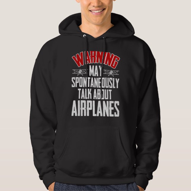 Tala om flygplanspilot och flygplan hoodie (Framsida)