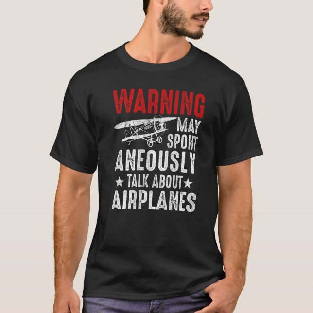 Tala om flygplanspilot och luftfart t shirt (Framsida)