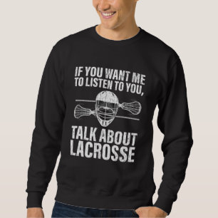 Tala om Lacrosse-grafik för spelarcoach Lång Ärmad Tröja