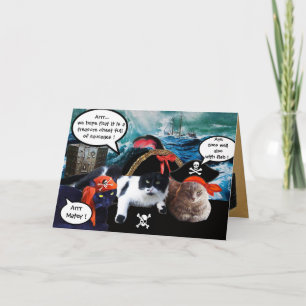TALA OM PIRAT KATT, ANTIQUE PIRATER TREASURE KARTO KORT