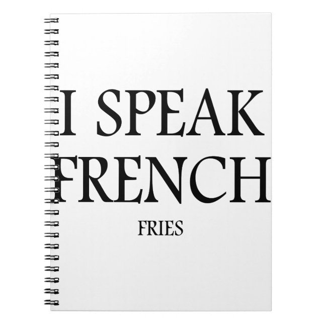 Tala pommes frites anteckningsbok (Framsidan)