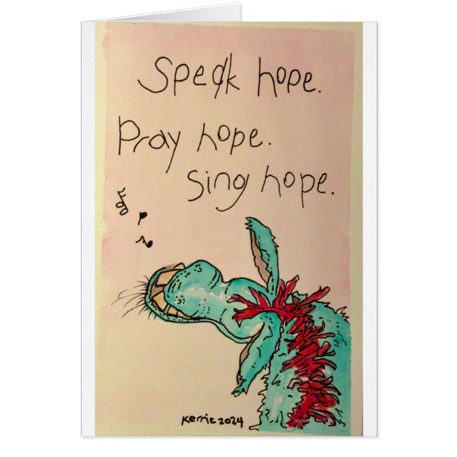 Tala, rosa, Sjunga Hälsningskort (Framsidan)