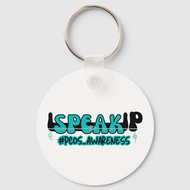Tala upp PCOS Polycystic Ovary Syndrome Awareness Nyckelring (Framsida)
