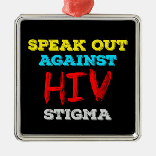 Tala ut mot hiv-tigma - AIDS-medvetenhet Julgransprydnad Metall