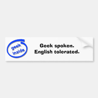 Talad Geek. Tolerated. engelska Bildekal