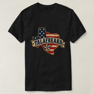 TALAFREAKO Vintage Texas Amerikansk Flagga Retro T Shirt