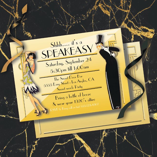 Talakeasy Flapper Underbar Gatsby Party-inbjudan Inbjudningar (Skapare uppladdad)