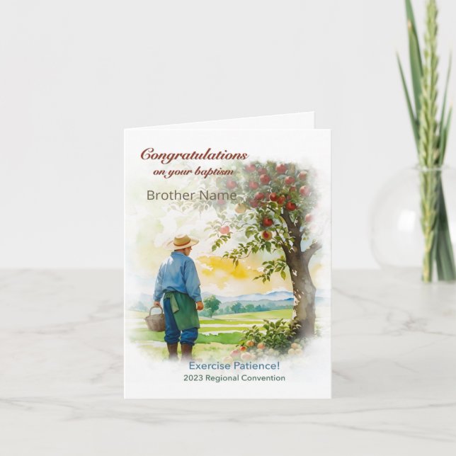 Tålamod 2023! Baptitetkort för JW-konventionen Kort (Framsida)