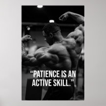 Tålamod är en aktiv färdighet Fitness Citat Affisc