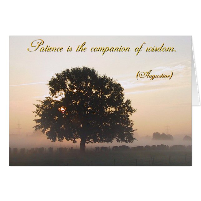 Tålamod är klokhetens följeslagare hälsningskort (Framsidan Horizontal)