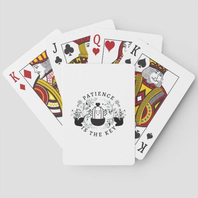 Tålamod är Nyckel på ett klassiskt spelkort (Baksidan)