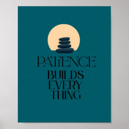 Tålamod Bygger Allt Minimalistisk Citat Poster