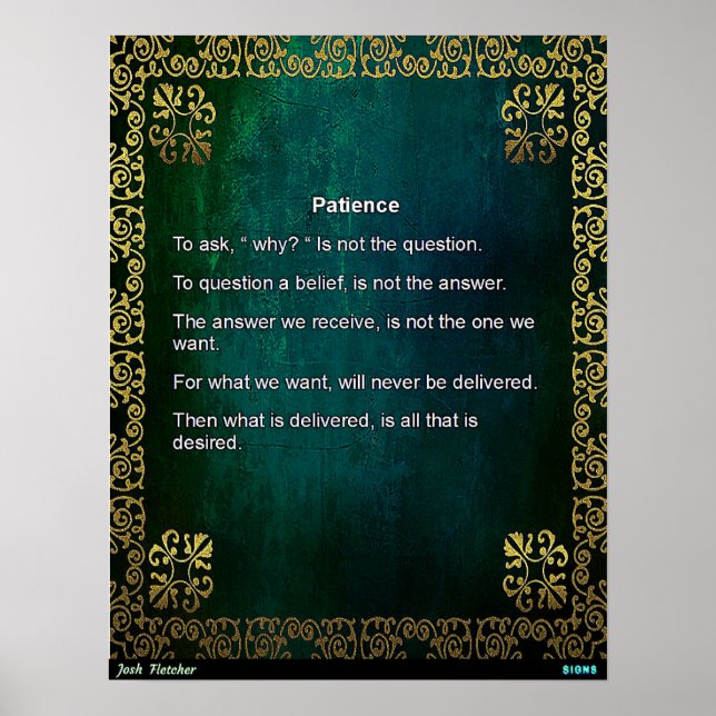 Tålamod Poster (Framsidan)