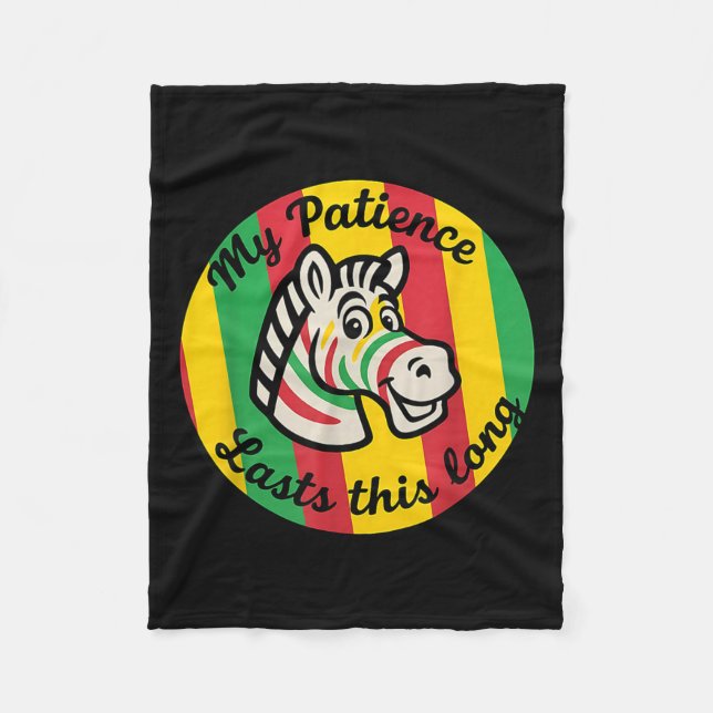 Tålamod Varar Så Lång Tid Vibrerande Retro Zebra Fleecefilt (Framsidan)