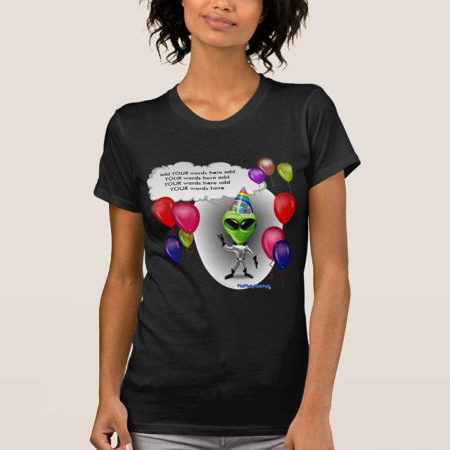 Talande födelsedagsfestfrämling t-shirt (Framsida)