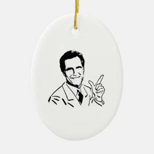 Talande Mitt Romney Julgransprydnad Keramik