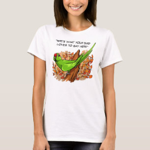 Talande ringneckpapegojatext är anpassadet tee shirt