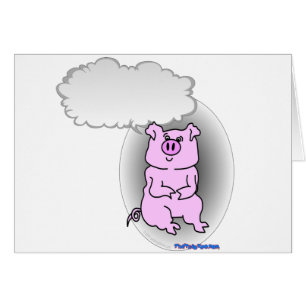 Talande rosa Piggy Hälsningskort