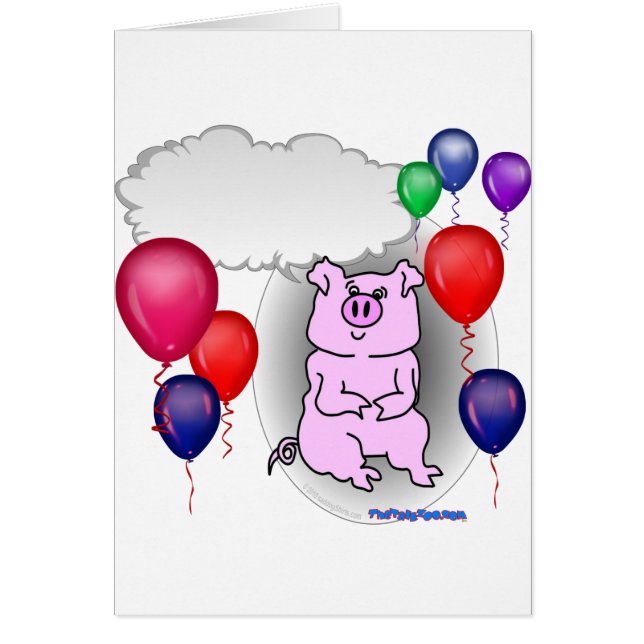 Talande rosapartygris hälsningskort (Framsidan)