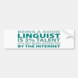 Talang för lingvist 3% bildekal