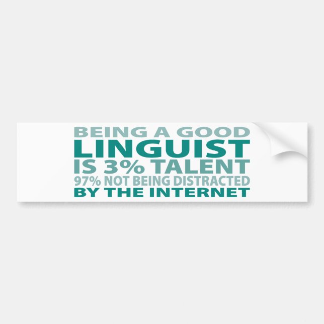 Talang för lingvist 3% bildekal (Framsidan)