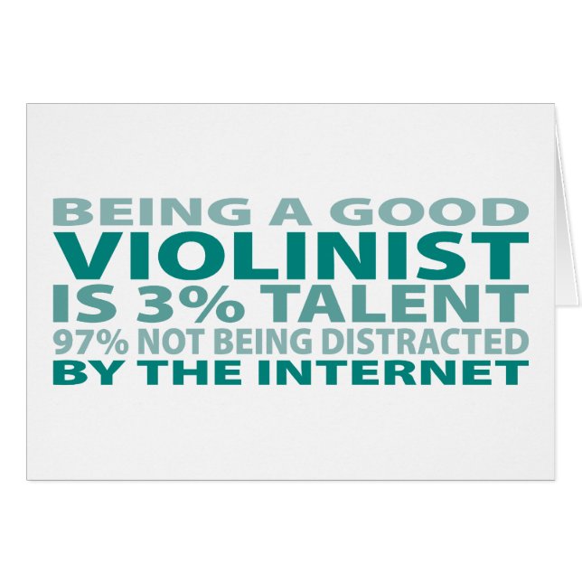 Talang för violinist 3% hälsningskort (Framsidan Horizontal)