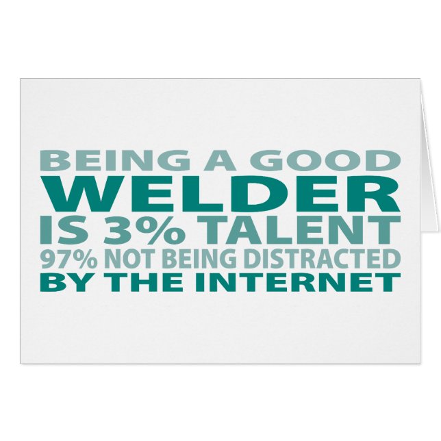 Talang för Welder 3% Hälsningskort (Framsidan Horizontal)